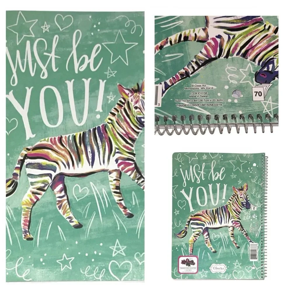 4x Class Act Stationery Decorative Spiral Notebooks 70 Sheets Each